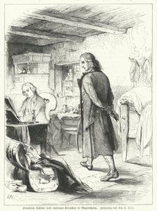 Le poète et dramaturge allemand Friedrich Schiller avec son ami le pianiste et compositeur Andreas Streicher à Oggersheim - Theobald Reinhold von Oer